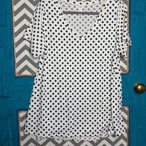 LuLaRoe christy t white and black polka dots